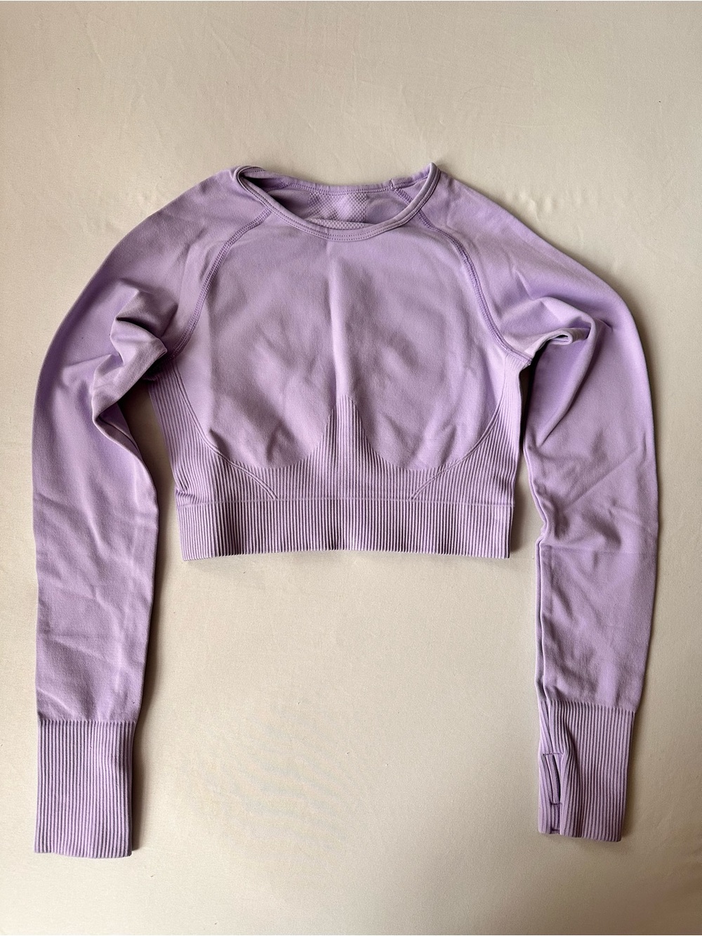Lilac Long-Sleeve Seamless Crop Top - Women